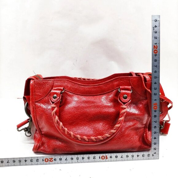 Balenciaga Red Leather Hand Bag mon1000-101425 - Picture 2 of 16